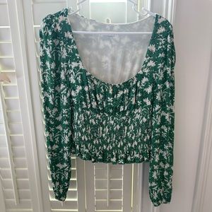 Australian brand Kookai long sleeve top with ruched waist